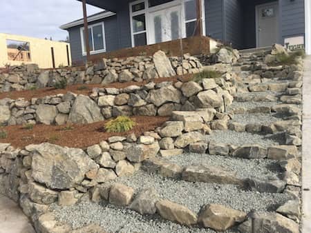 Natural Rock Stairs With Gravel