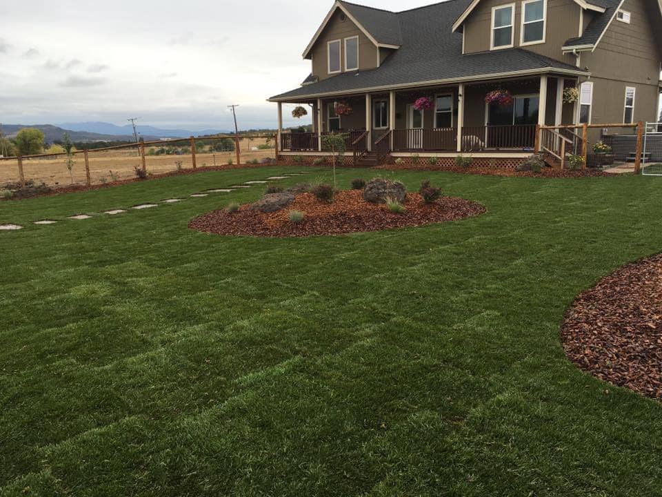 Front yard before and after picture