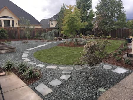 Natural Stone Landscaping - before and after