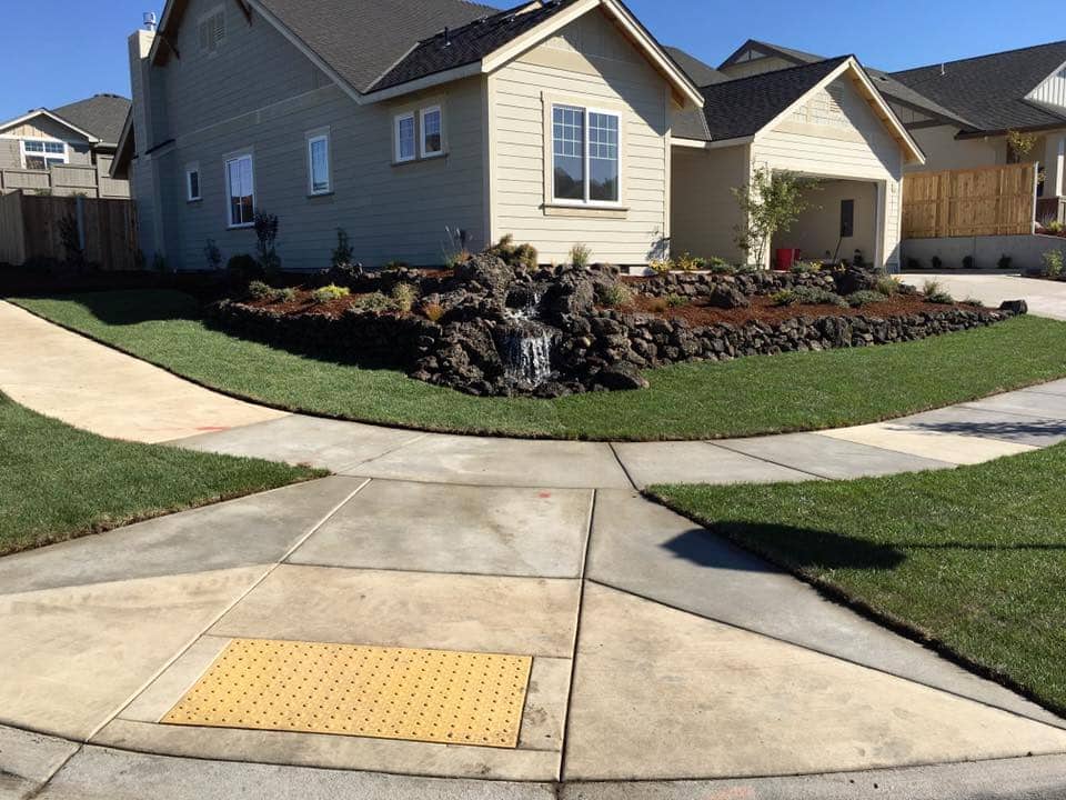 Front yard before and after picture