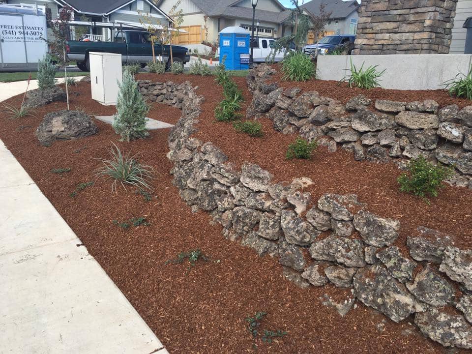natural stone features in landscaping