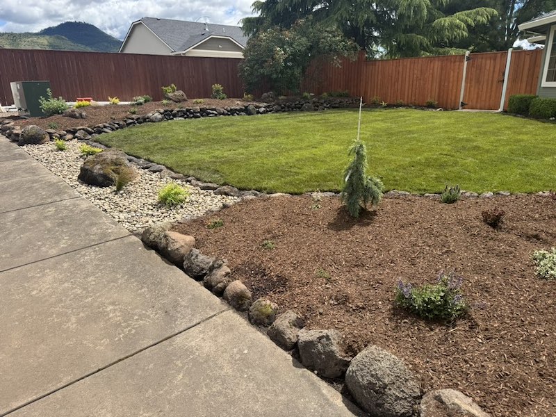 Sod, Irrigation, Natural Rock Accents