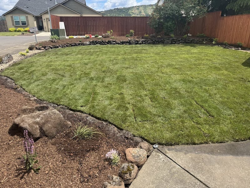 Sod, Irrigation, Natural Rock Accents