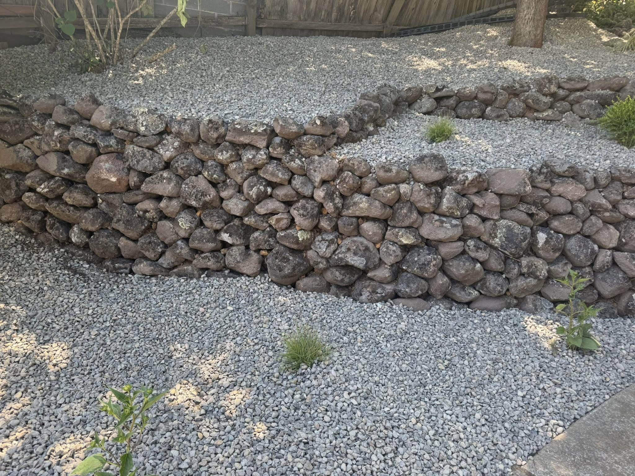 After Photo: front yard, retaining wall, native plants