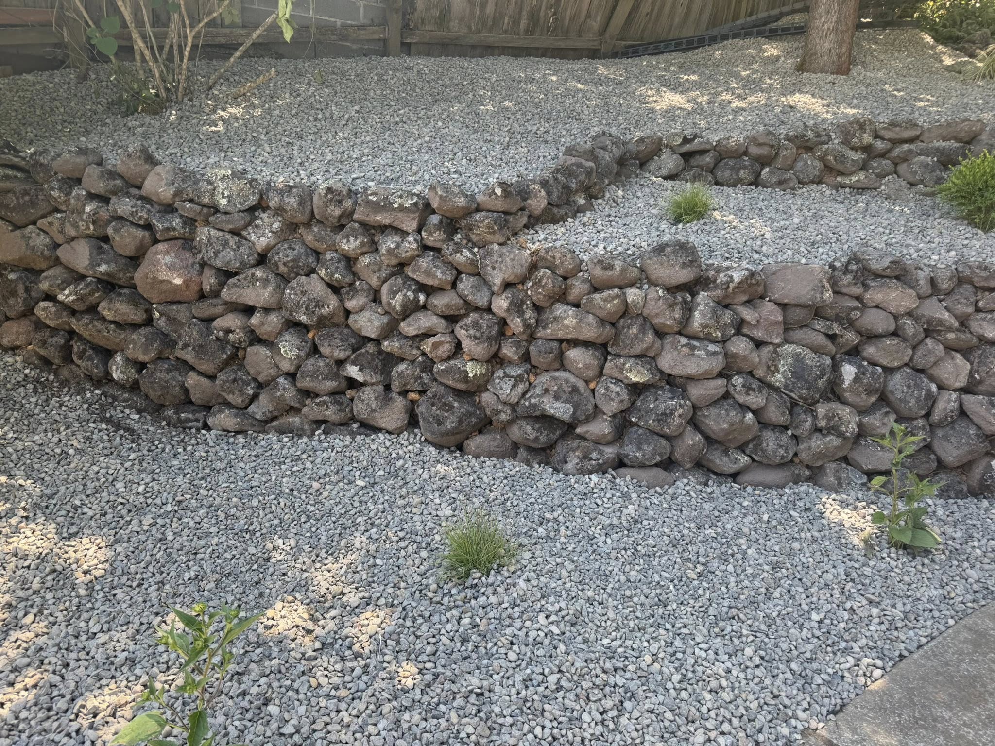 Retaining Wall Of Individual Rocks