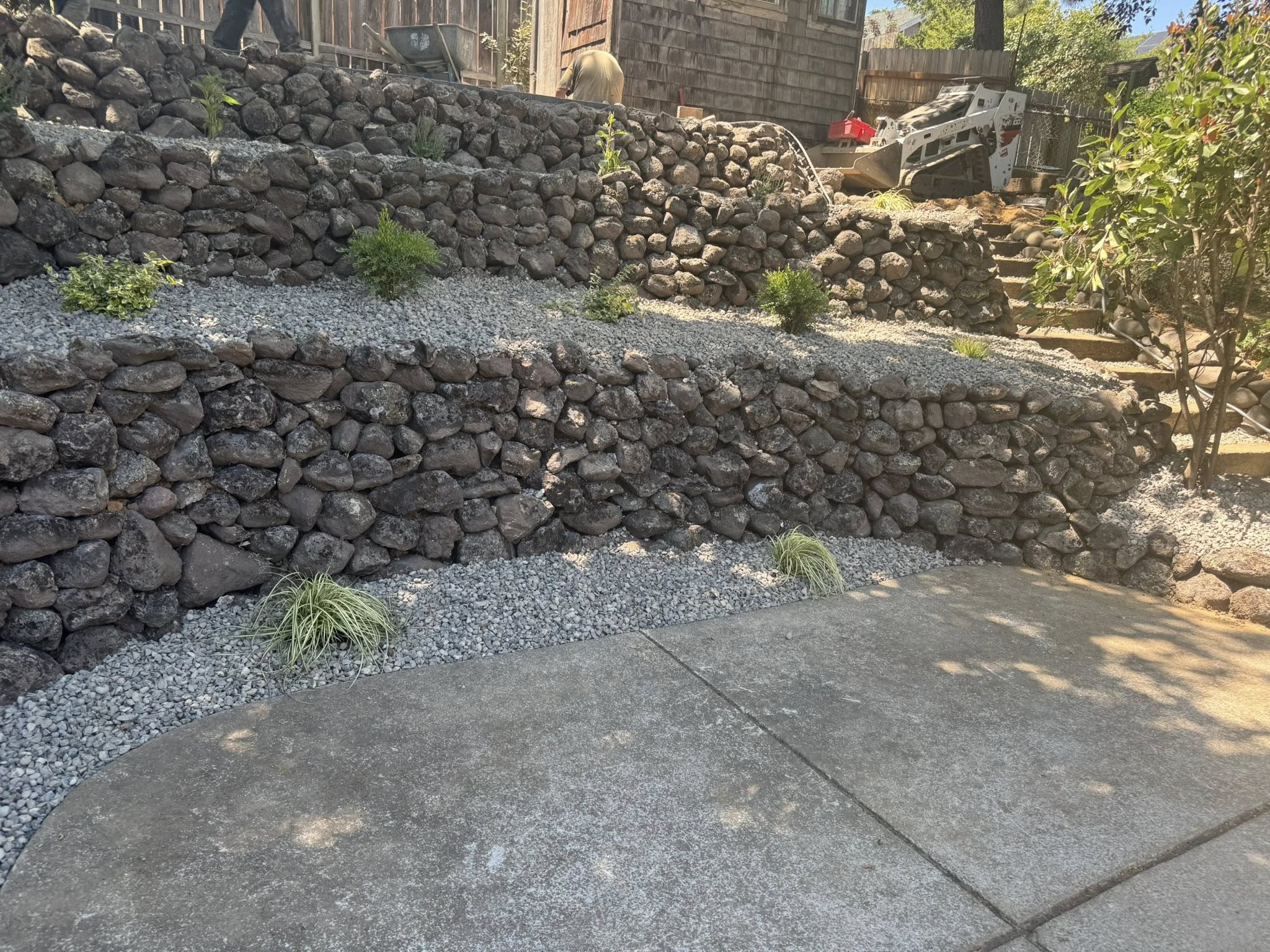 Retaining Wall Of Individual Rocks