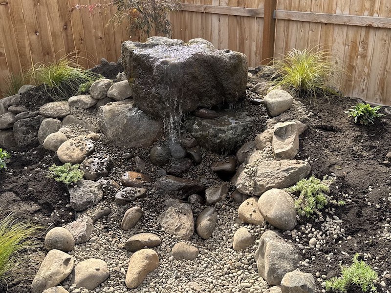 Water feature, bubbler, made with natural stone