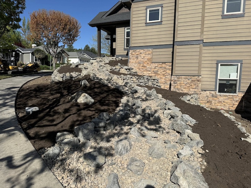 Dry Creek Bed close up in side yard
