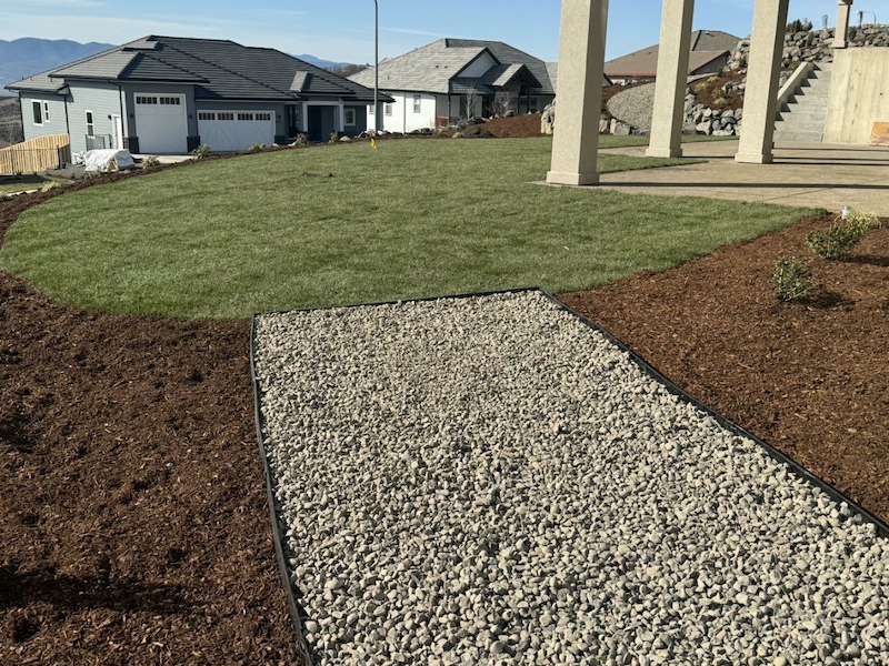 SSod Irrigation and Gravel Walkway