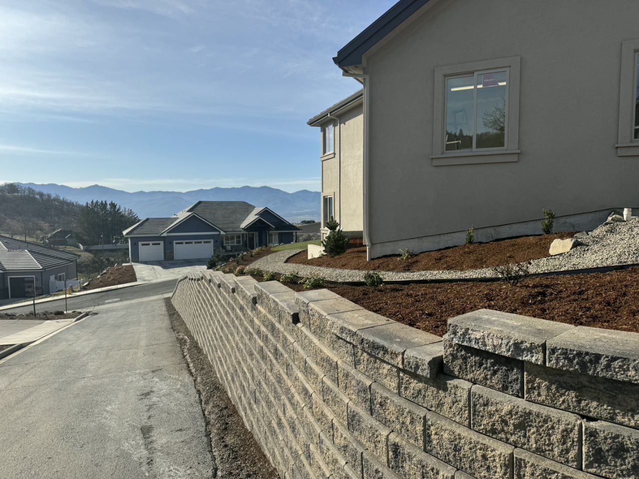 Community Retaining Wall On Side Street