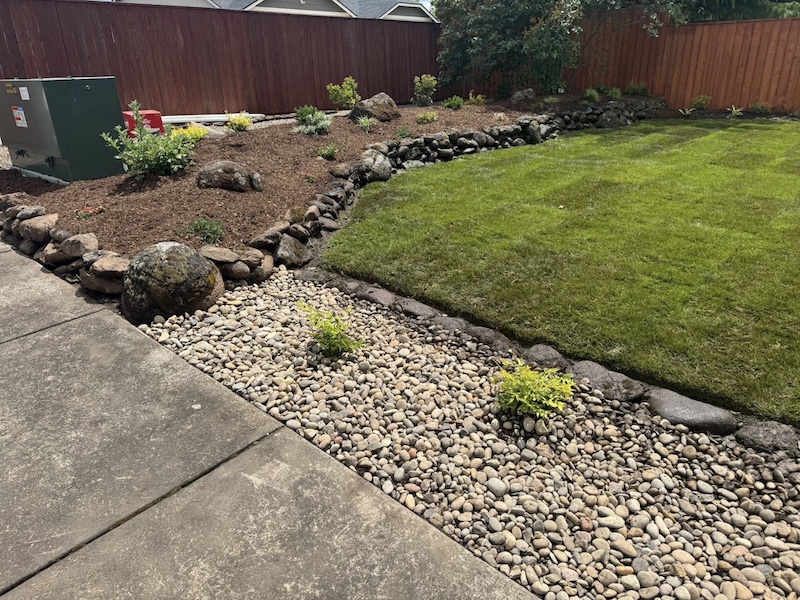 Natural rock retaining wall